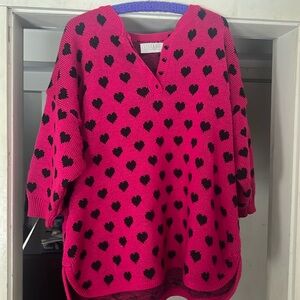 Vintage heart sweater one size measurements below